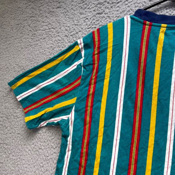 Vintage GUESS T Shirt Mens Small Striped Vertical Crewneck Short Sleeve - Picture 7 of 10